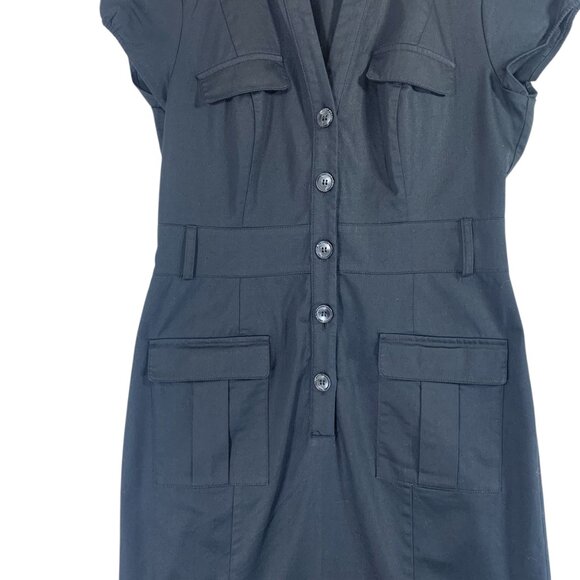 H&M black Button down cargo style Dress Size small fitted - Picture 15 of 16